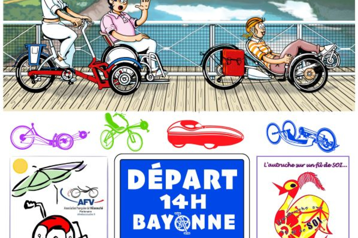 Affiche vélo couché au bord de la Nive